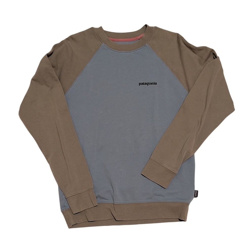 Patagonia P-6 Logo Responsibili-Tee Sweatshirt Blue Brown Mens S 39543
